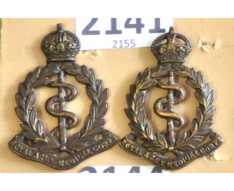 Corps Collar Badge Pair-Royal Army Medial Corps - KC, Bronze-Pair