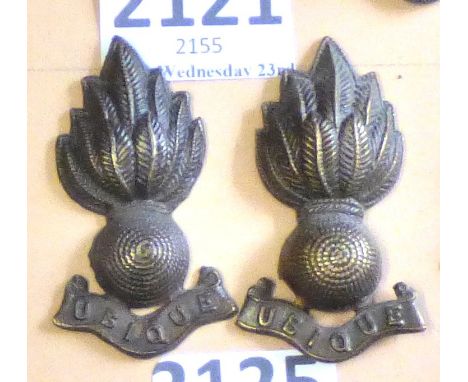 Corps Collar Badge Pair- Royal Engineers Officers-SD Bronze Pair                             