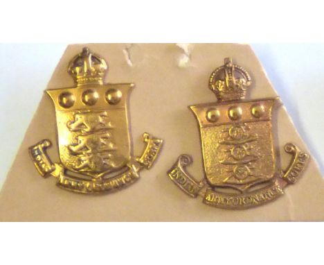 Indian Army Ordnance Corps, KC, Brass Collar Badge Pair