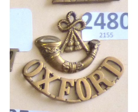 British Shoulder Titles-The Oxfordshire and Buckinghamshire (Light Infantry) - Bugle/Oxford(W1176)