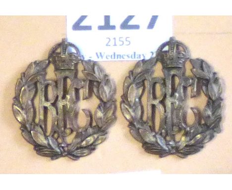 Corps Collar Badge Pair-Royal Flying Corps - KC,Bronze Pair                                        