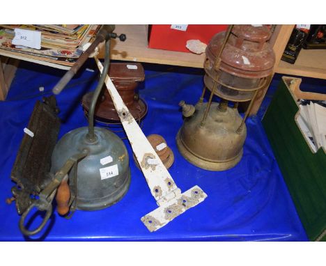Mixed Lot: Paraffin lamp, letterbox etc