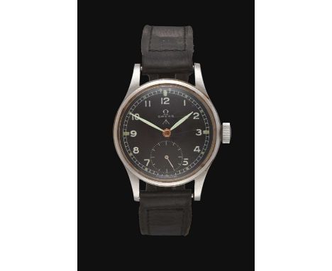 (calibre 30T2) manual wound lever movement signed and numbered 10299947, black dial with luminous Arabic numerals signed and 