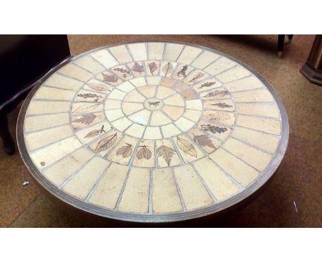 1970's retro 'Garrigue Range' tile top coffee table by Roger Capron   