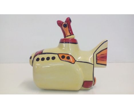 Lorna Bailey Yellow Submarine novelty teapot, height 15cm 