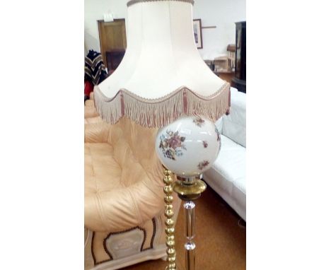Gilt metal standard lamp together with an up-light 