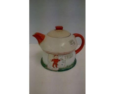 Shelley Boo Boo teapot by Mabel Lucie Atwell, height 12cm, some rubbing to green paint