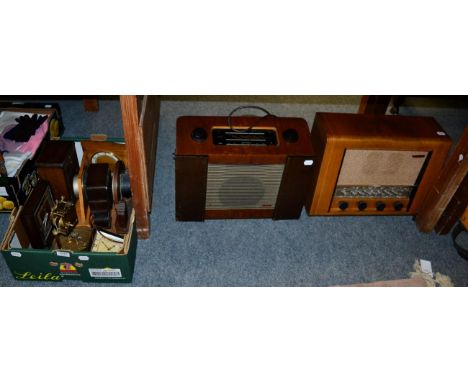 Eight mantel clocks and two radios 