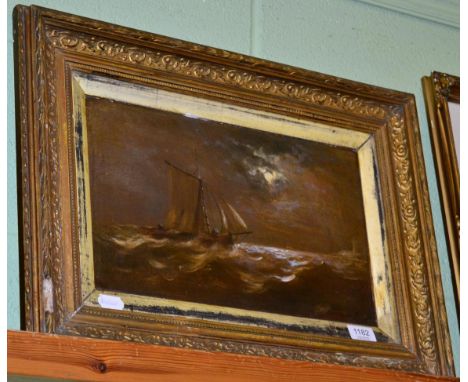 A 19th century seascape, oil on board 