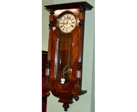 A Vienna type Gustav Becker, striking wall clock, double weight driven movement, circa 1890