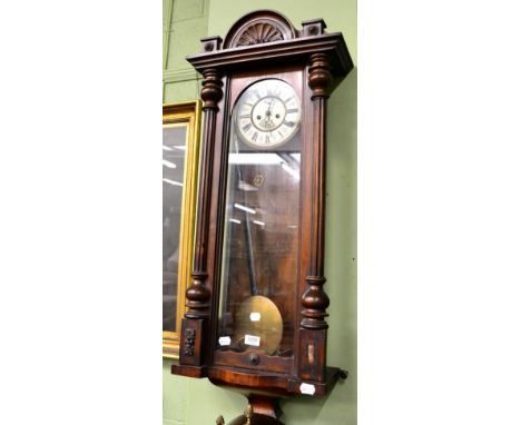 A Vienna style mahogany striking wall clock, double weight driven movement, circa 1890