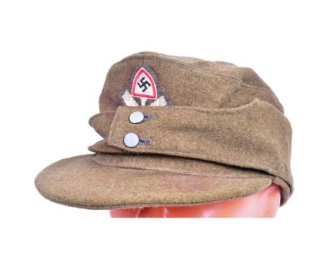A WWII Second World War Third Reich Nazi German RAD Labour Corps Enlisted Mans NCO M42 cap. Field grey wool construction with