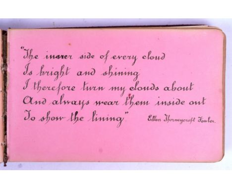WWI First World War Interest - a c1912 to 1918 period autograph album, filled with period sketches, poems and verse, some of 