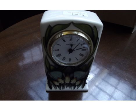 Moorcroft mantel clock, Toadstool pattern 