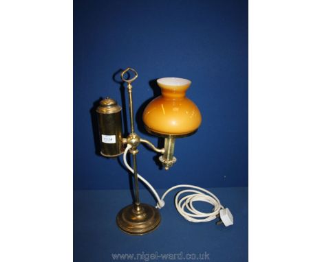 A 1970's Christopher Wray Brass student's lamp.