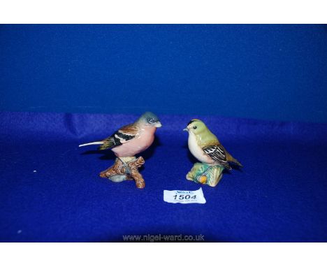 Two Beswick birds, Goldcrest and Chaffinch.