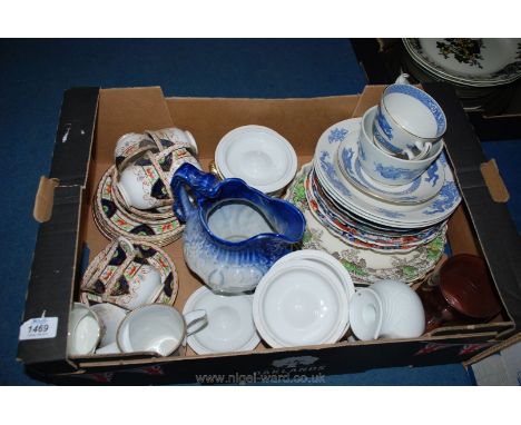 A quantity of china including Ewenny pottery tankard, small Royal Worcester sauce tureens, Crown Chelsea part Teaset etc