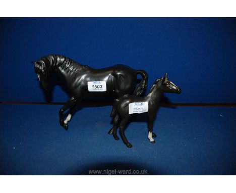 A Beswick mare and foal.