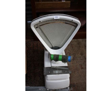 An Avery shop Scales converted to use for weighing live birds of prey.
