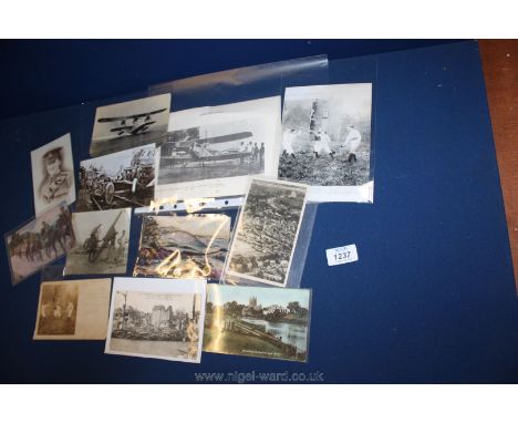 A quantity of early 1900's postcards including military and Hereford.  Plus leaflets on the early 1920's Avro Baby single sea