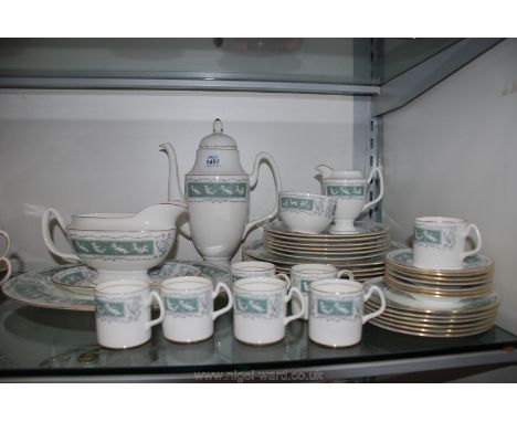 A Coalport Revelry coffee set 'Adam Green' comprising seven coffee cans, saucers, coffee pot, sugar bowl and milk jug togethe