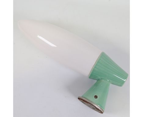 SIGVARD BERNADOTTE for IFO, Sweden, a mid-century wall lamp, with ceramic body and opaline glass bullet shade, marked IFO to 