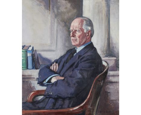 FRANCIS CAMPBELL BOILEAU CADELL R.S.A., R.S.W. (SCOTTISH 1883-1937)HALF-LENGTH PORTRAIT OF G.W. SERVICE ESQ Signed, inscribed