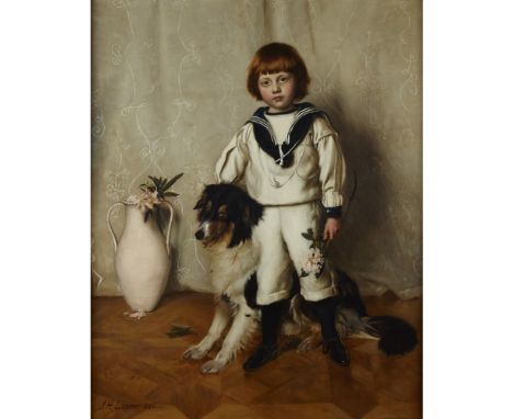 HENRY JOHN LORIMER R.S.A., R.S.W., R.W.S., R.P (SCOTTISH 1856-1936)PORTRAIT OF PATRICK, SON OF SIR DAVID CHALMERS, AND HIS DO