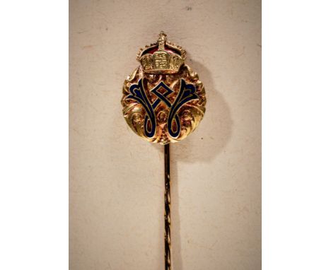 Militaria Deutschland - Herrscherhaus Hohenzollern : Herrscherhaus Hohenzollern: Goldene Geschenknadel Kaiser Wilhelm II. Gol