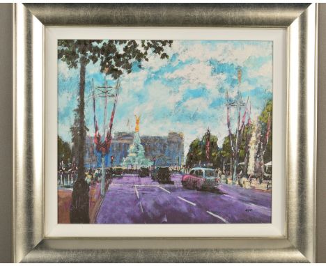 TIMMY MALLETT (BRITISH CONTEMPORARY) 'CELEBRATING ON THE MALL' a limited edition London Cityscape print 40/195, signed verso,