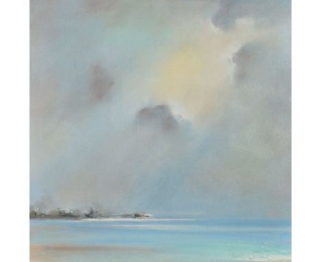 CLAIRE GROSE (BRITISH CONTEMPORARY) 'EVENING LIGHT OVER BRIGHTON PIER', signed bottom right, acrylic on canvas, narrow frame,