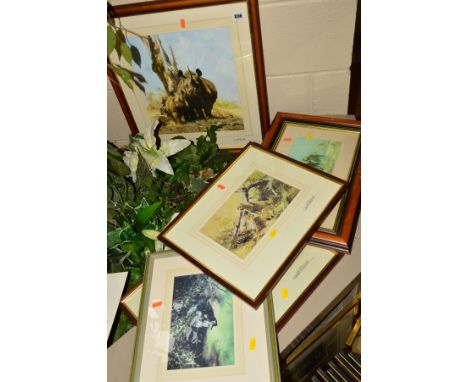DAVID SHEPHERD (1931-2017), four open edition prints with signatures to the mounts in pencil and personalised inscriptions an