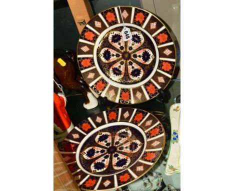 TWO ROYAL CROWN DERBY IMARI PLATES, '1128' pattern, different backstamps and one seconds (2)