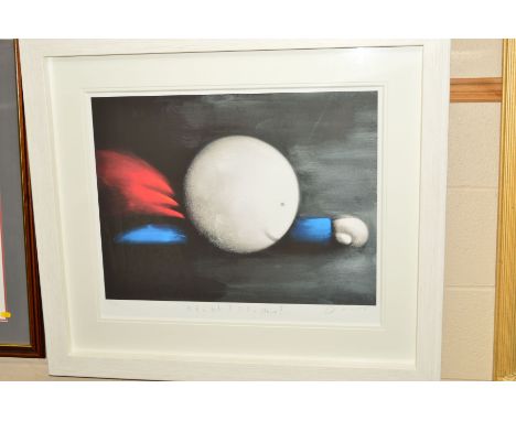 DOUG HYDE (BRITISH CONTEMPORARY) 'Is It A Bird? Is It A Plane?', a stylised boy dressed as Superman, limited edition print 82