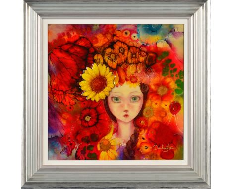 KERRY DARLINGTON (BRITISH CONTEMPORARY) 'SUNFLOWER' a limited edition resin print 53/75, signed lower right, no certificate, 