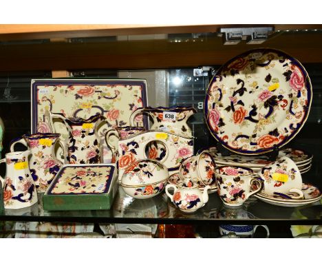 MASONS IRONSTONE BLUE MANDALAY CERAMICS, to include cups and saucers, graduated water jugs, miniature teapot, egg shaped trin