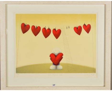 DOUG HYDE (BRITISH CONTEMPORARY) 'SEVEN DAYS A WEEK', a limited edition print 390/595, a stylised figure holding a heart, sig