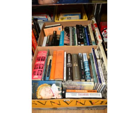 TWO BOXES OF BOOKS, includes political, historical and miscellaneous, with two reprinted 1971 volumes of John Faray 'A Treati