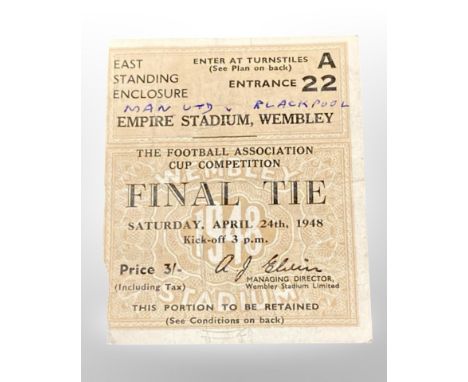 A 1948 FA Cup Final ticket Manchester United / Blackpool