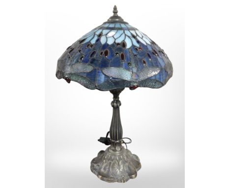 A Tiffany style Dragonfly table lamp, height 65 cm 