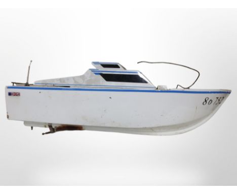 A scale model remote control boat, length 122cm.