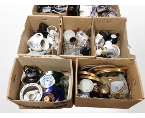 A very large quantity of continental ceramics, glass wares, lamp base, framed pictures, etc. (5 boxes)