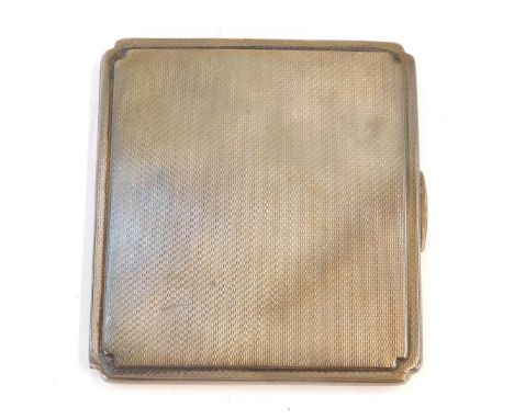 A George VI silver cigarette case, with engine turned detailing, Birmingham 1939, 3¼oz. 