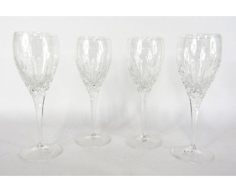 A set of four Waterford Nocturne crystal wine glasses, 22cm high.