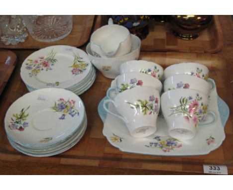 21 piece Shelley fine bone china wild flowers tea service. (B.P. 24% incl. VAT)