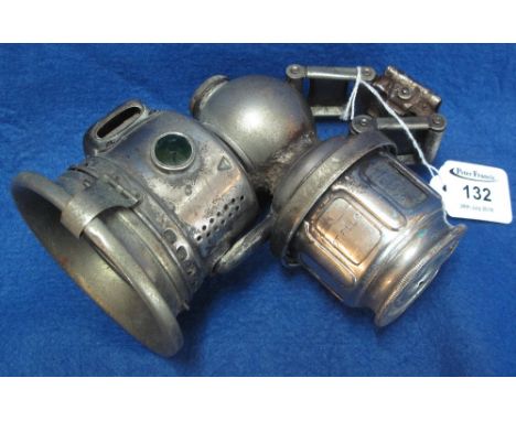 Joseph Lucas King of the Road a acetylene vehicle lamp. Broken lens. (B.P. 24% incl. VAT)