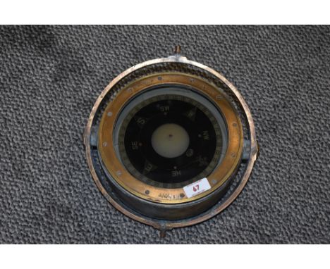 A nautical gimbal compass, patent number 0195A, No 5924k.S.