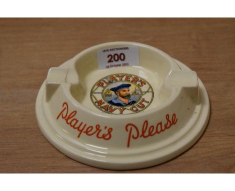 A vintage ceramic Players Navy cut ash tray, 11588 to reverse.