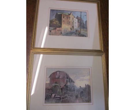 George Bushey - Framed and glazed watercolours, one entitled Going Home, 5 ½? x 7 ½?, together with mixed framed pictures to 