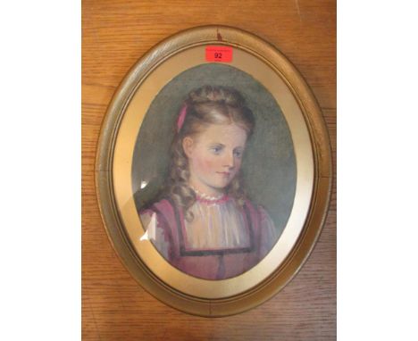 Early 20th century English School - Miss Stanley - a watercolour portrait of a young girl, unsigned, mounted and glazed in an